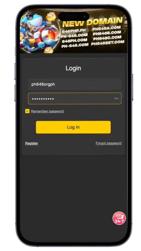 ph646 casino login register